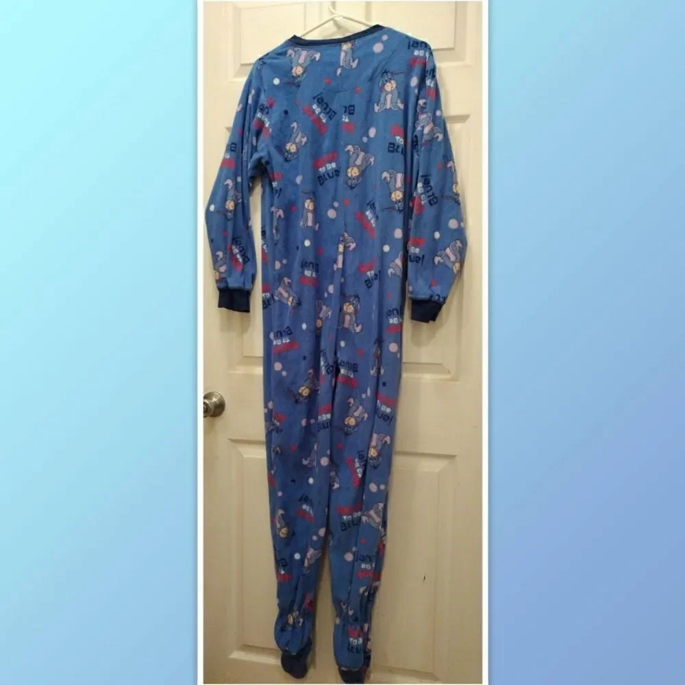 Disney Eeyore Adult Women's Footed Pajamas/costume size Large - Picture 2 of 4